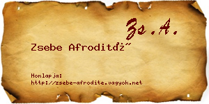 Zsebe Afrodité névjegykártya